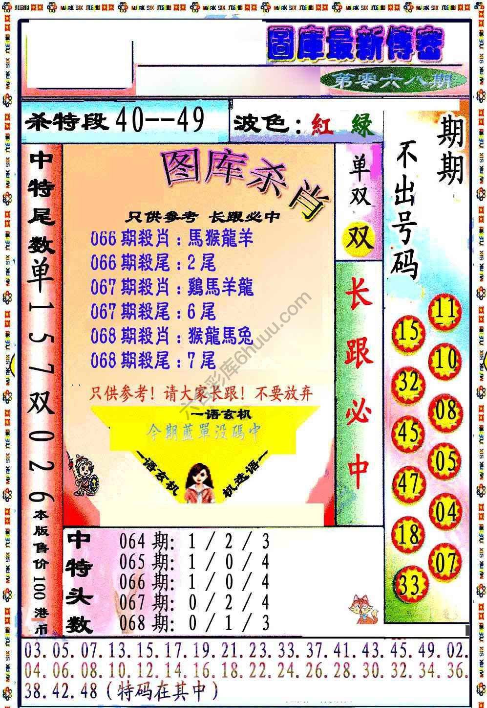 最新传密杀6肖