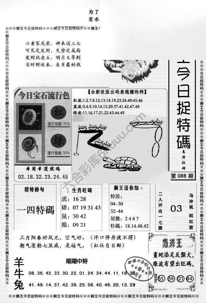 狮王今日抓特码