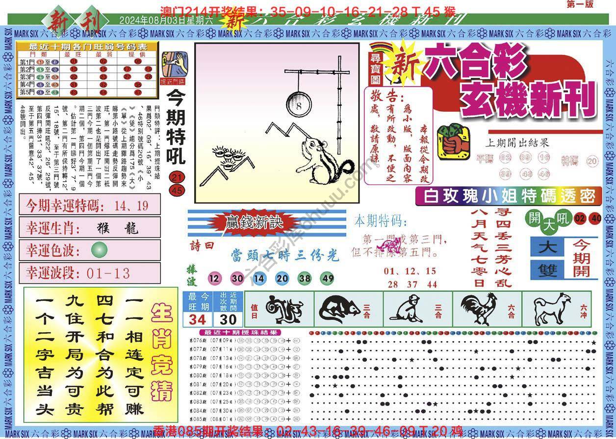 新六合彩特码新刊