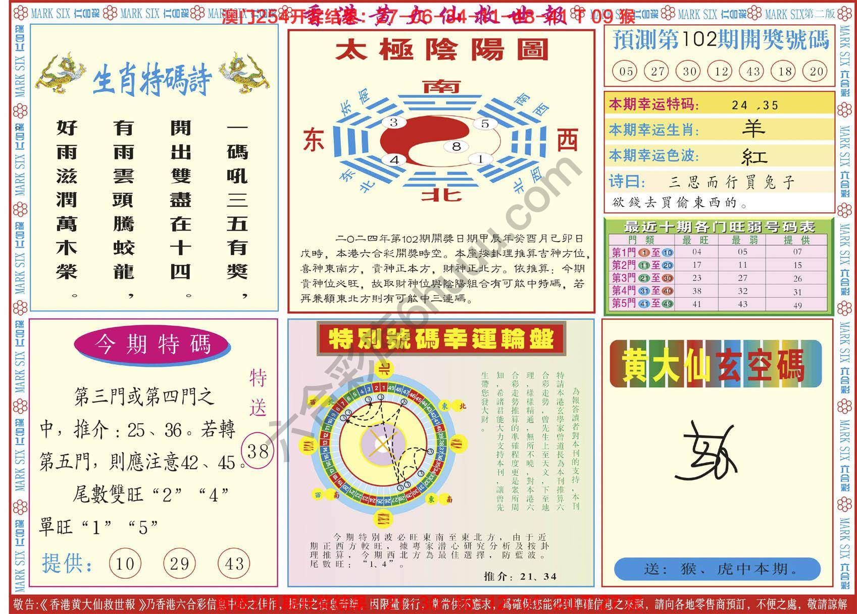 香港黄大仙救世报