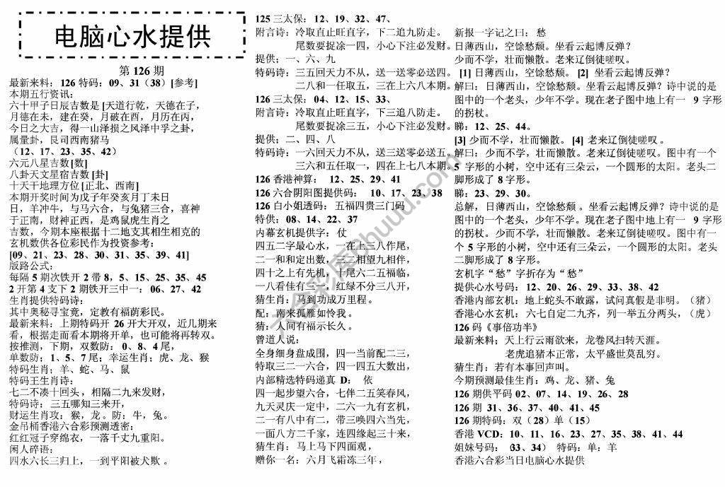 电脑心水提供