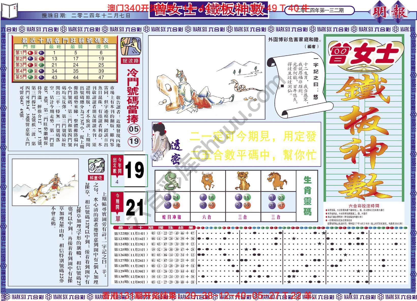 曾女士铁板神数