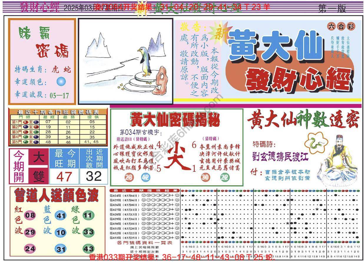 黄大仙发财心经