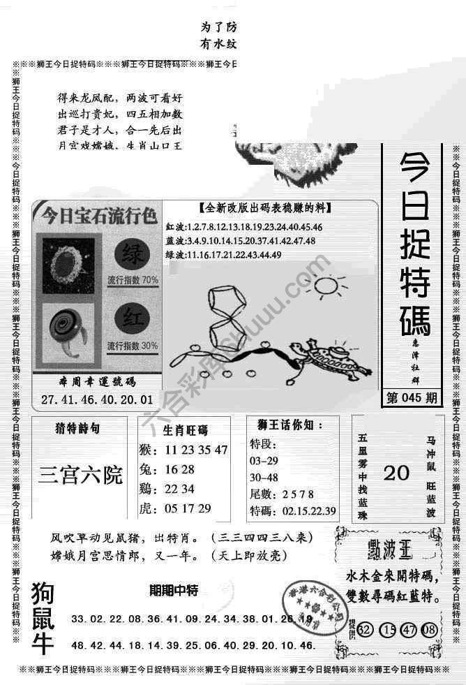 狮王今日抓特码