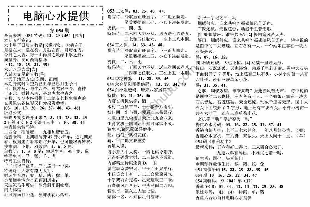 电脑心水提供