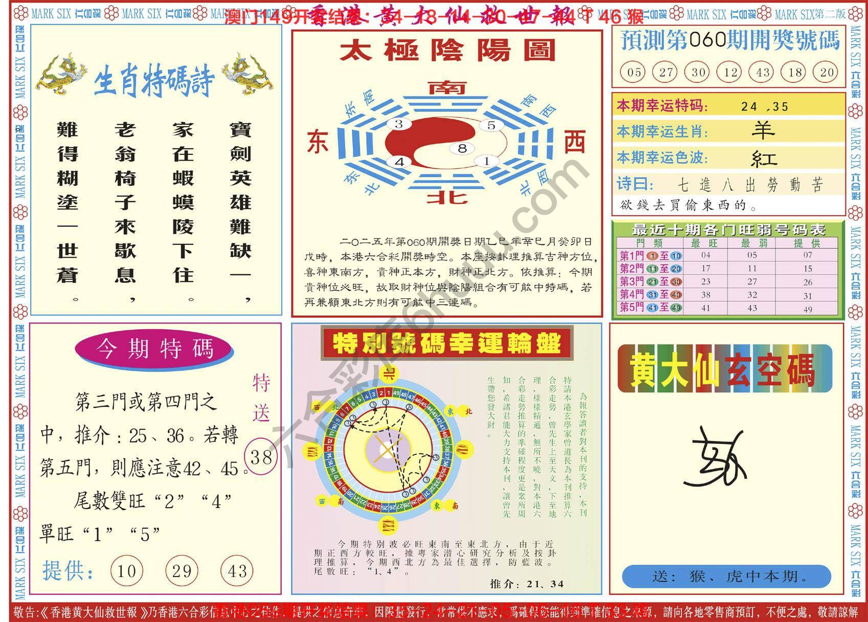 香港黄大仙救世报
