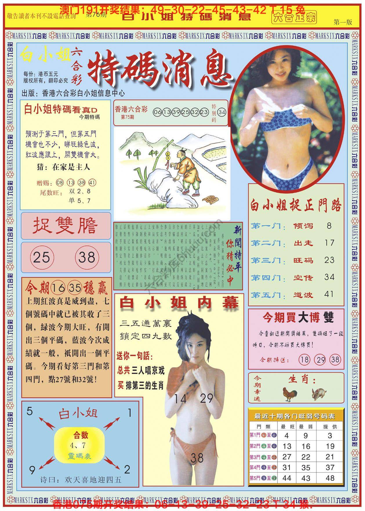 白小姐特码消息