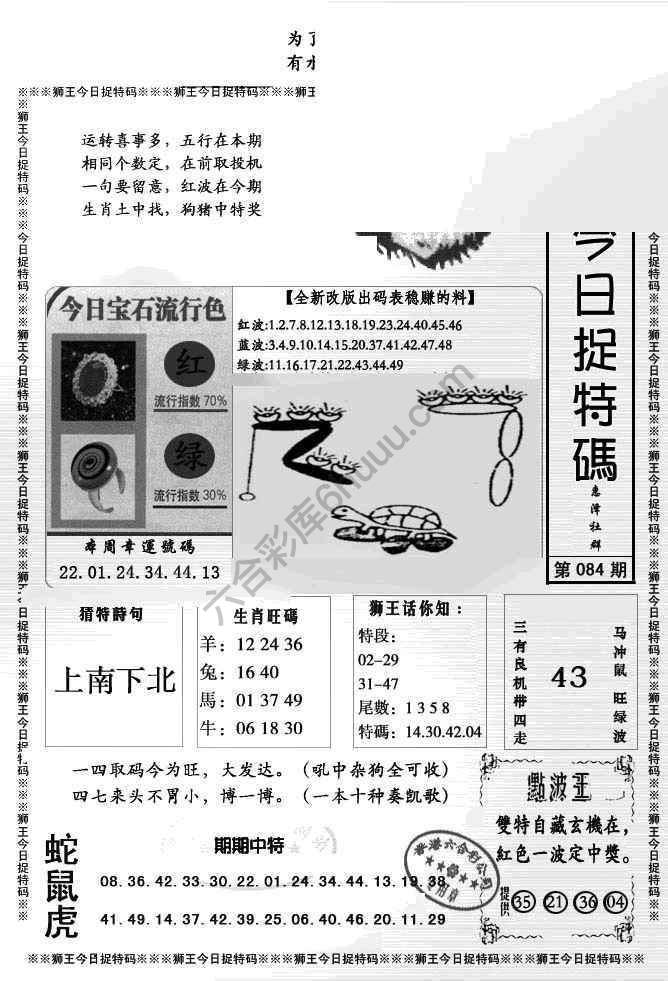 狮王今日抓特码