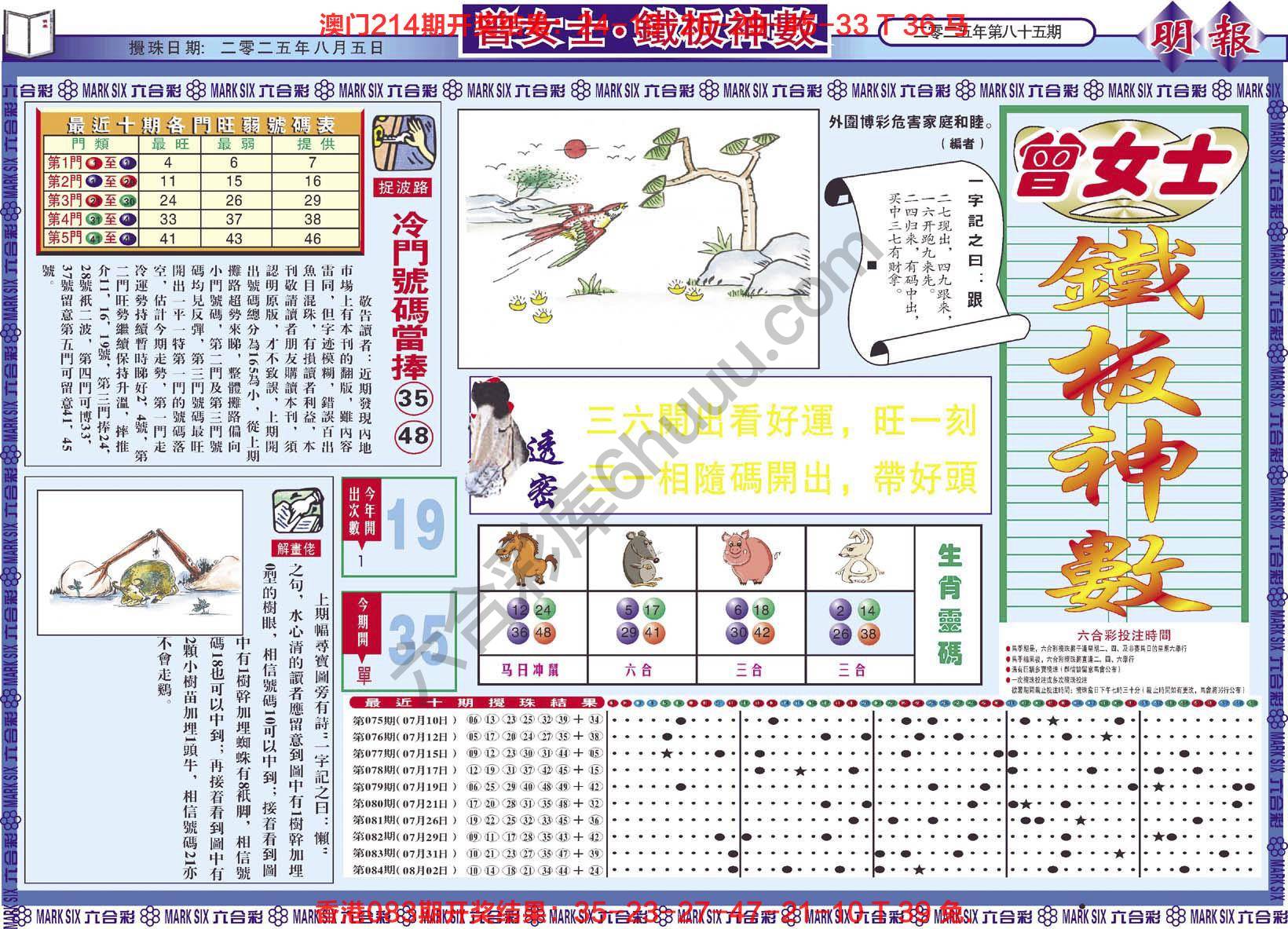 曾女士铁板神数