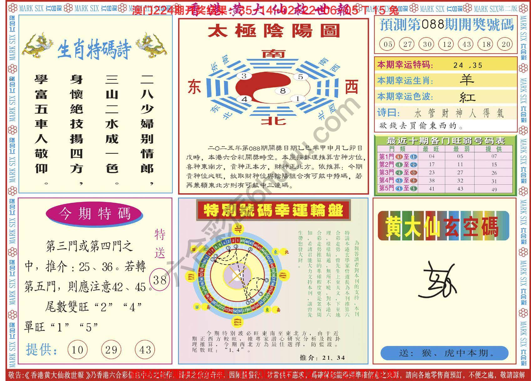 香港黄大仙救世报