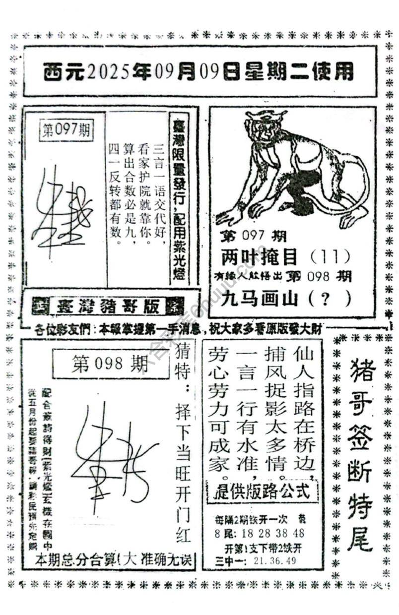 猪哥签断特尾
