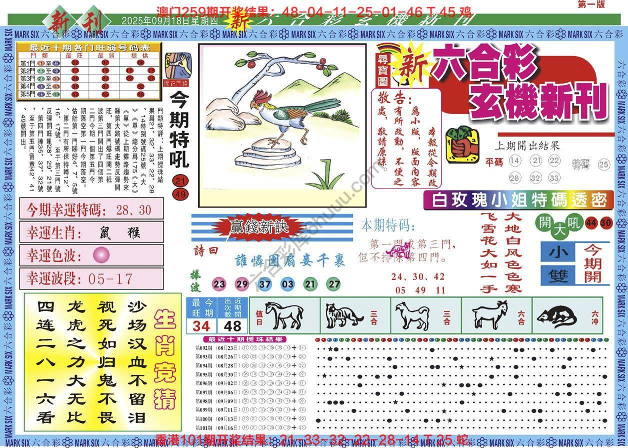 新六合彩特码新刊