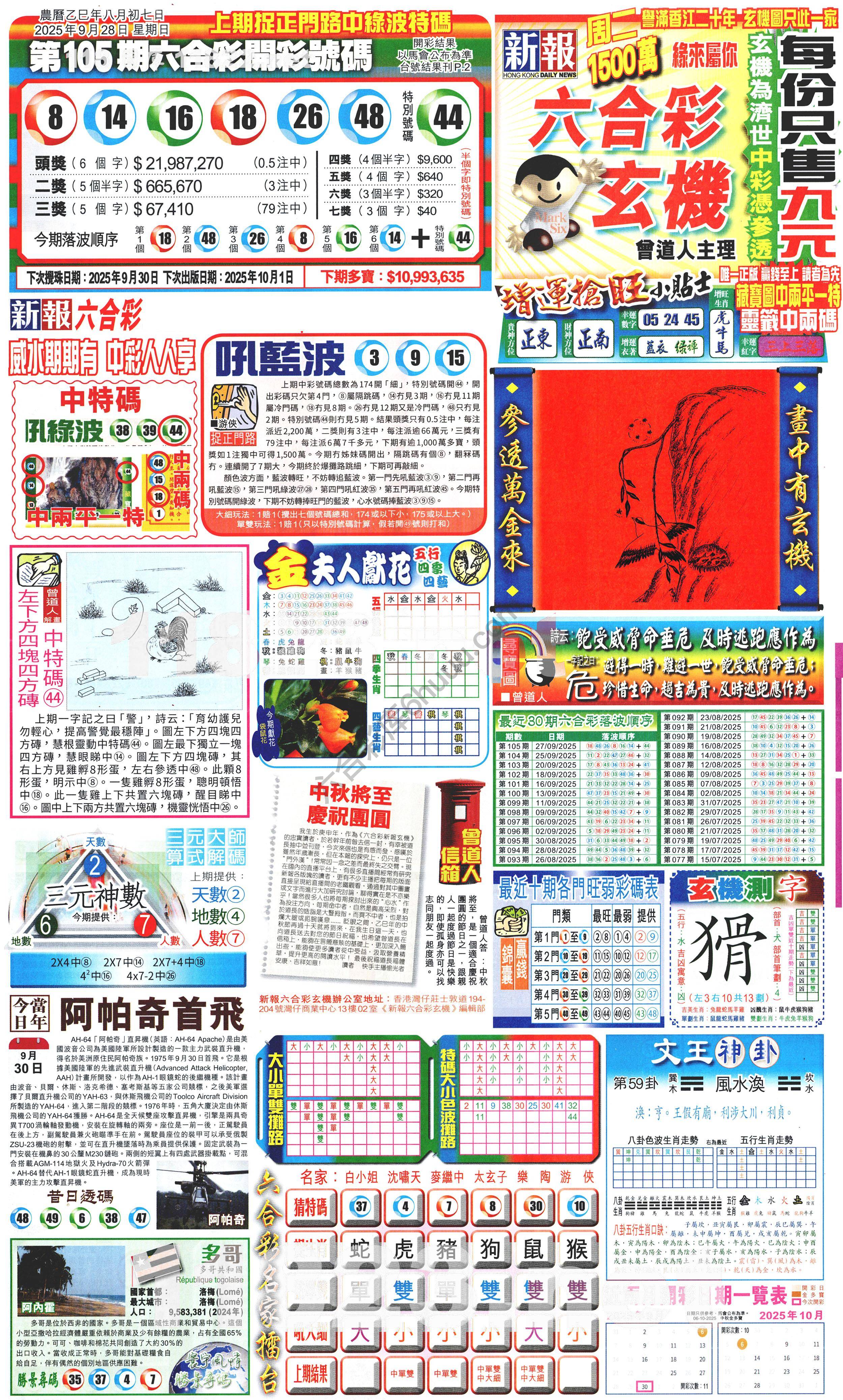 新报六合彩玄机