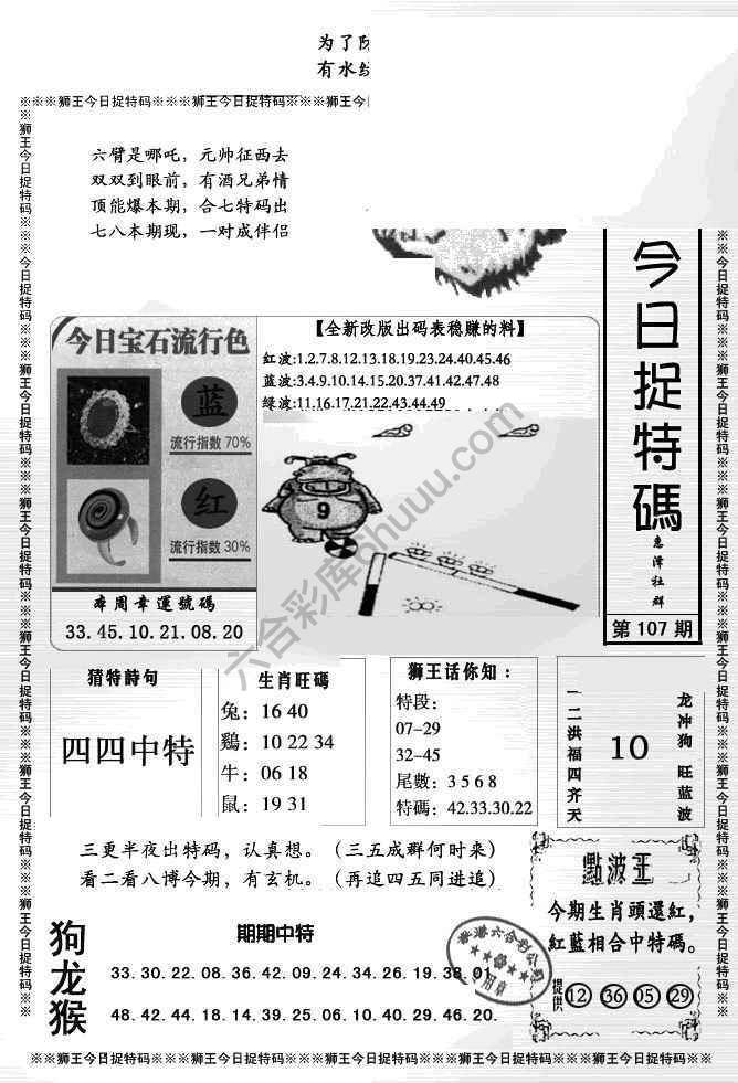 狮王今日抓特码