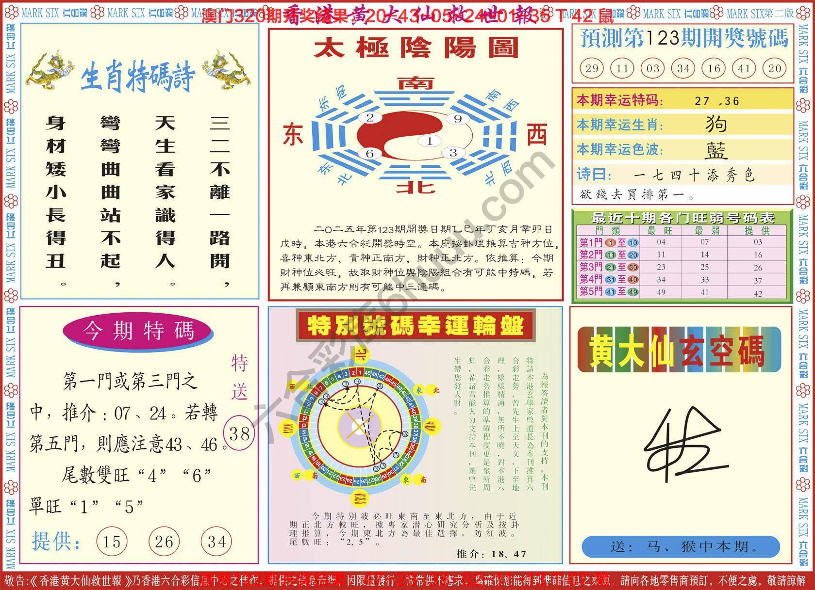 香港黄大仙救世报