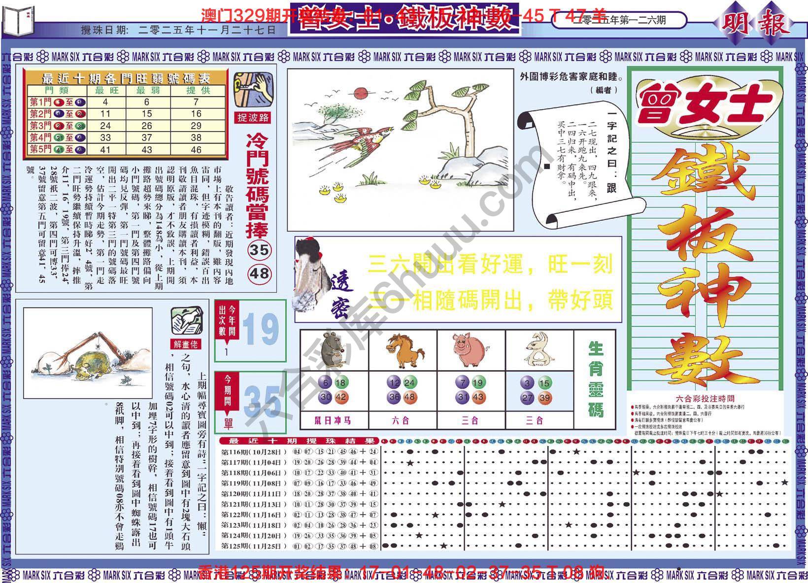 曾女士铁板神数