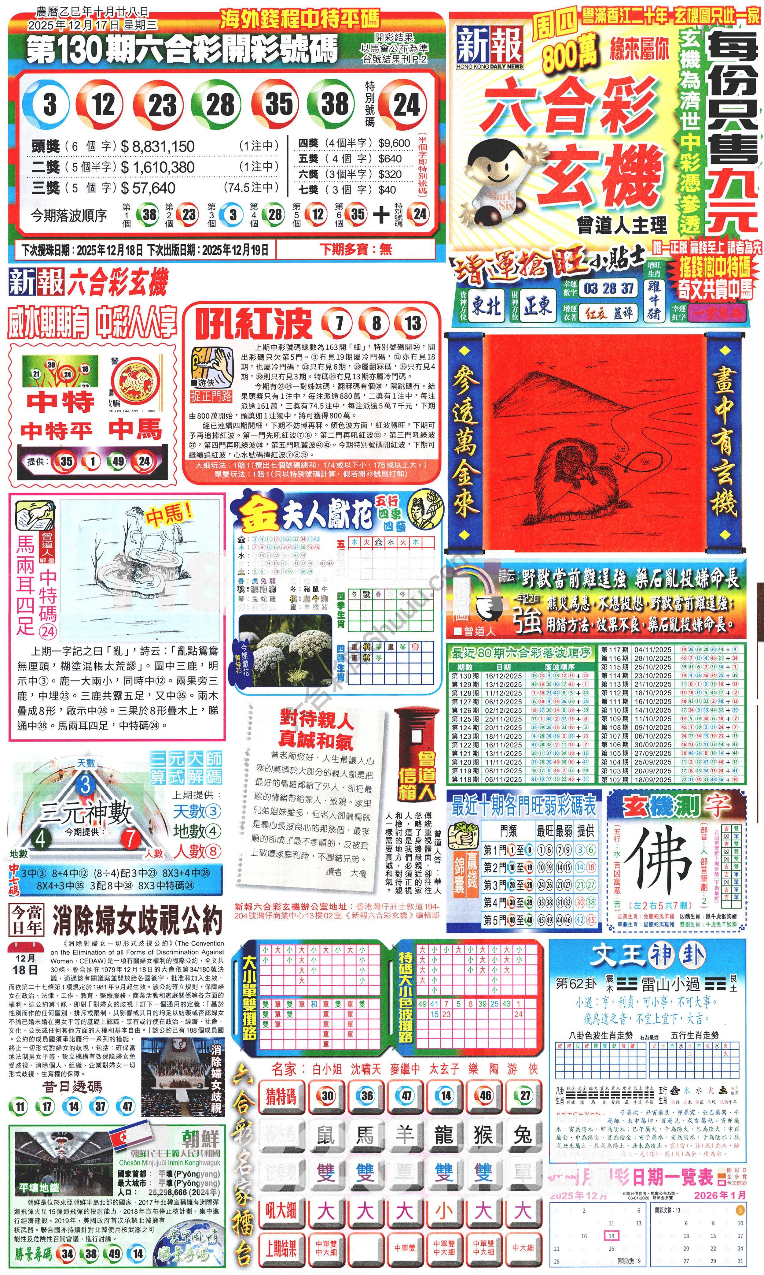 新报六合彩玄机
