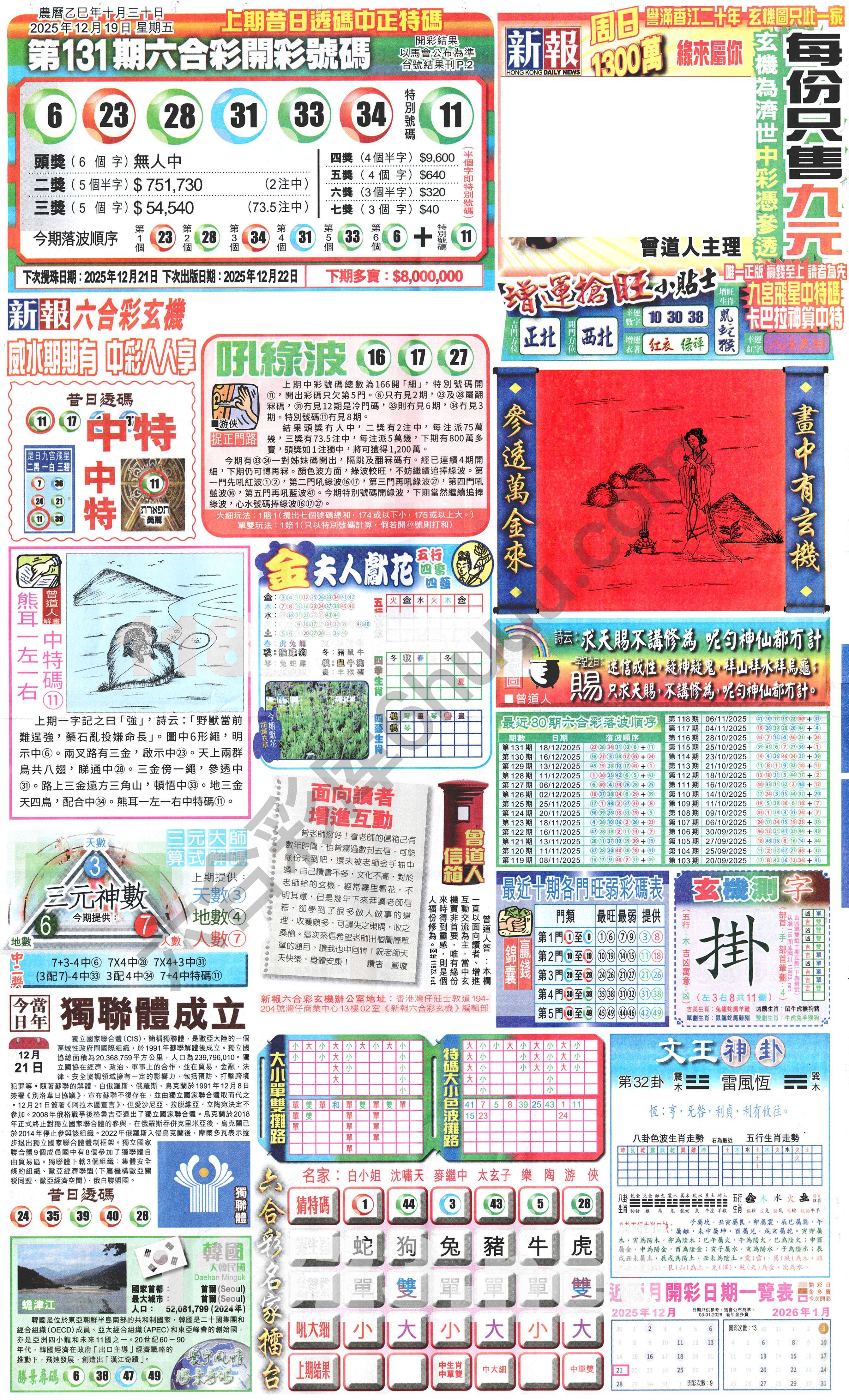 新报六合彩玄机