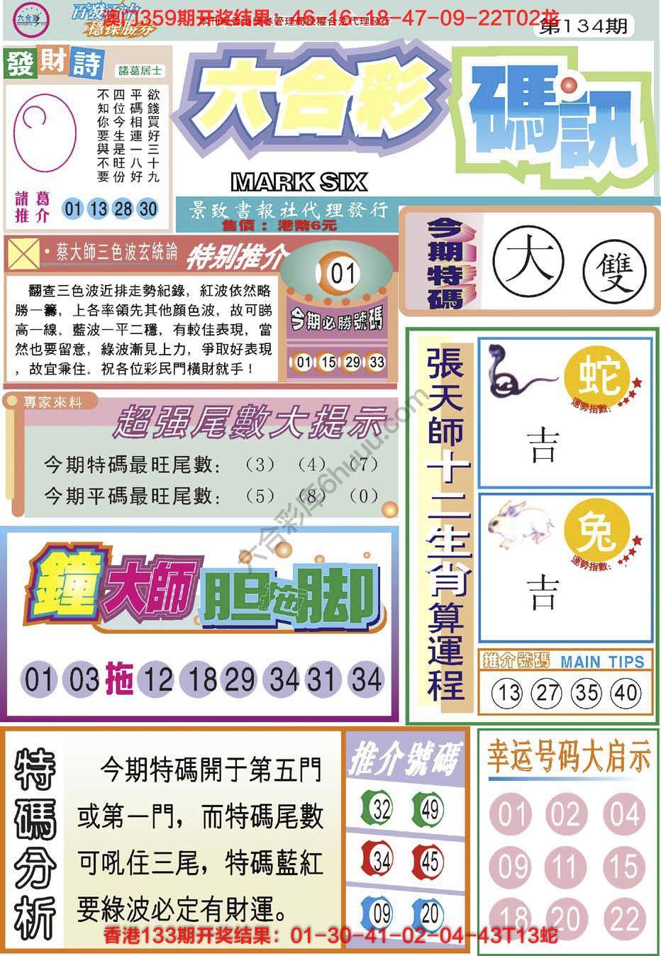 六合彩码讯