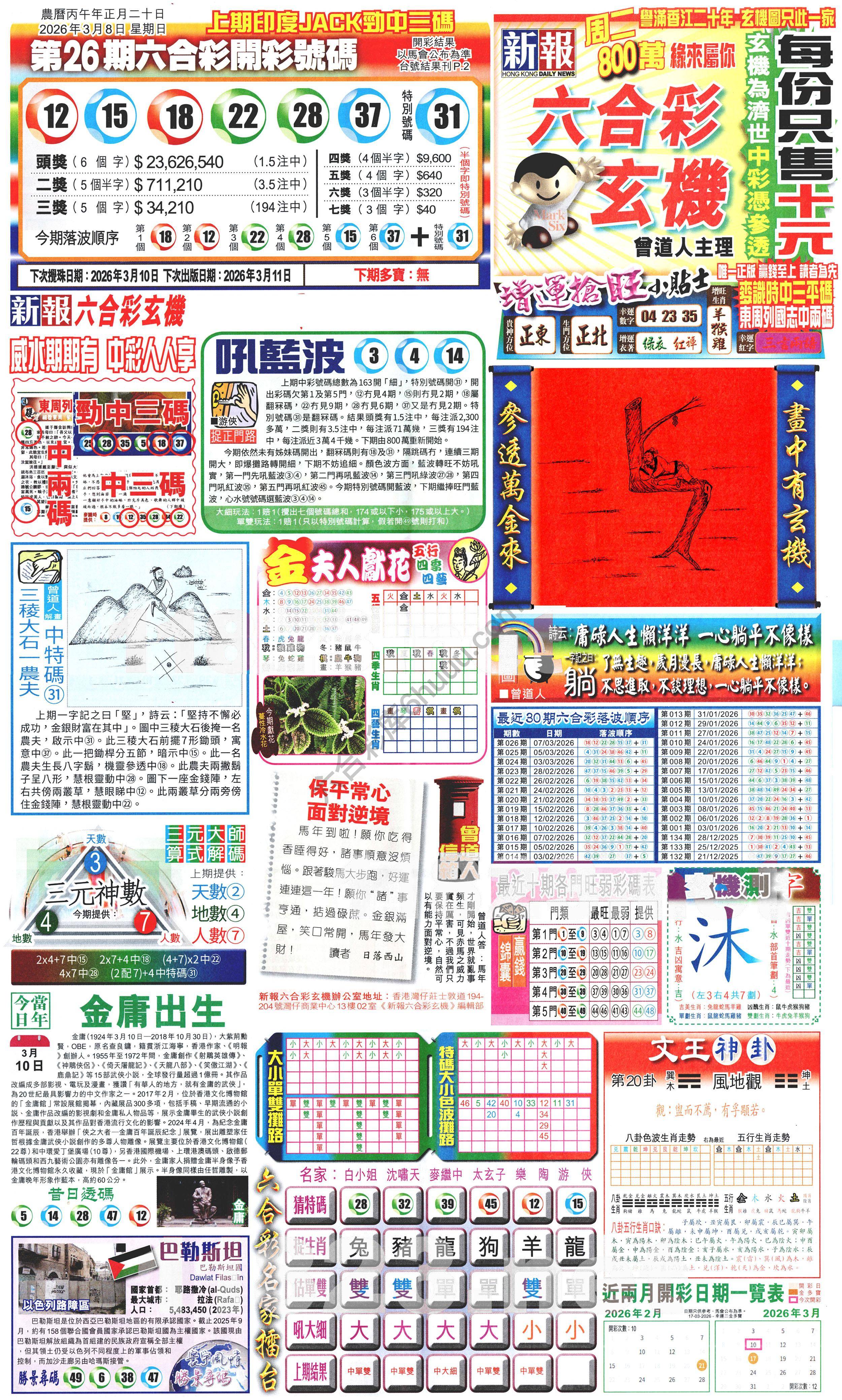新报六合彩玄机