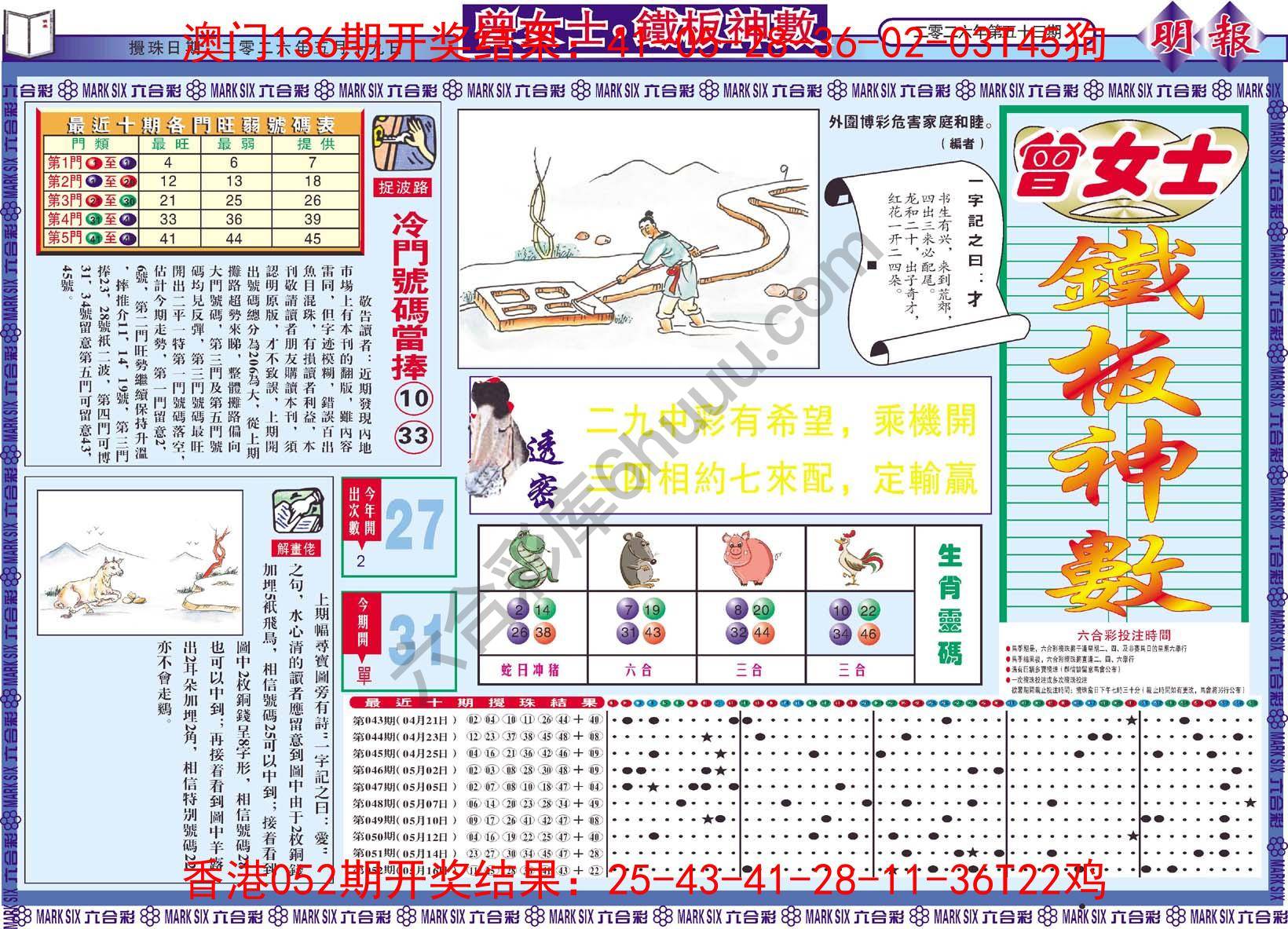 曾女士铁板神数