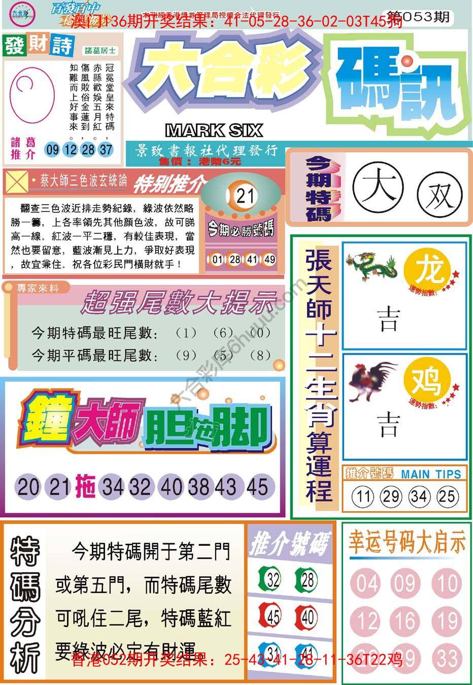 六合彩码讯