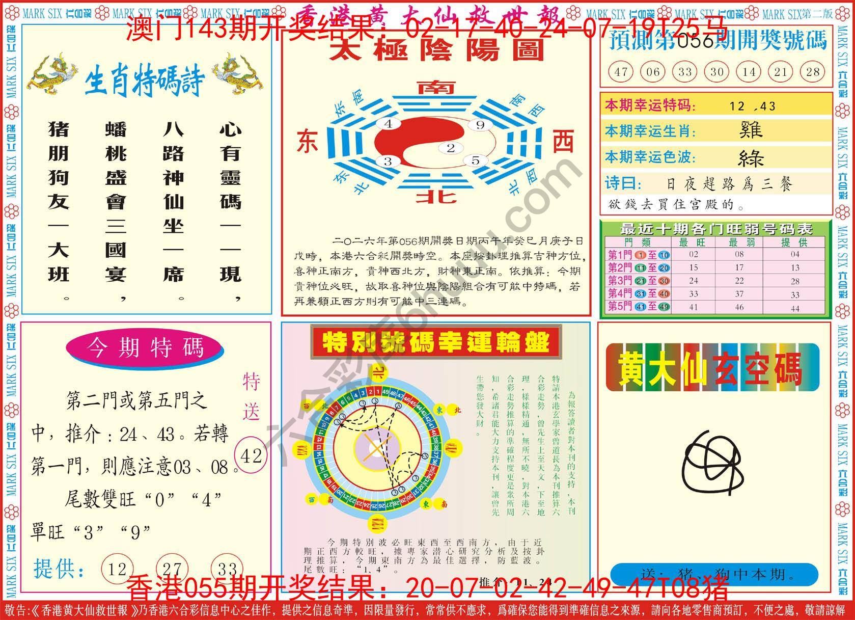 香港黄大仙救世报