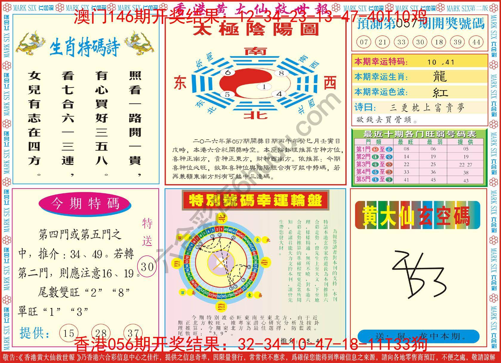 香港黄大仙救世报