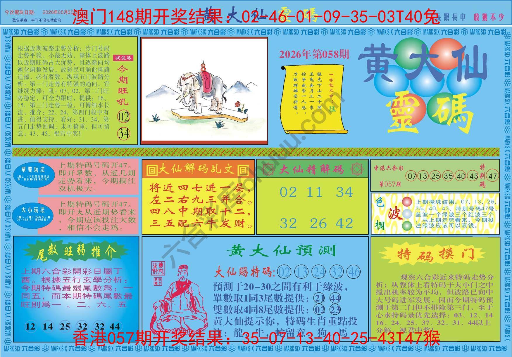 黄大仙灵码