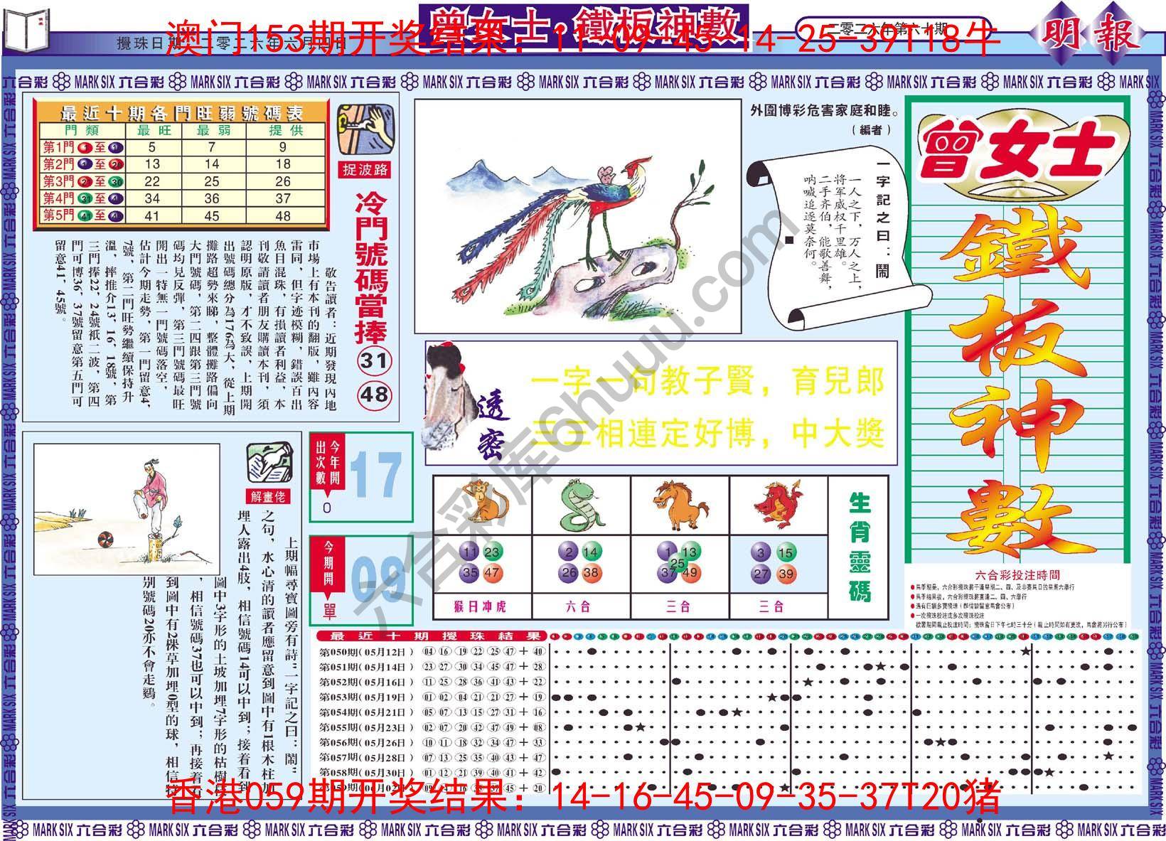 曾女士铁板神数