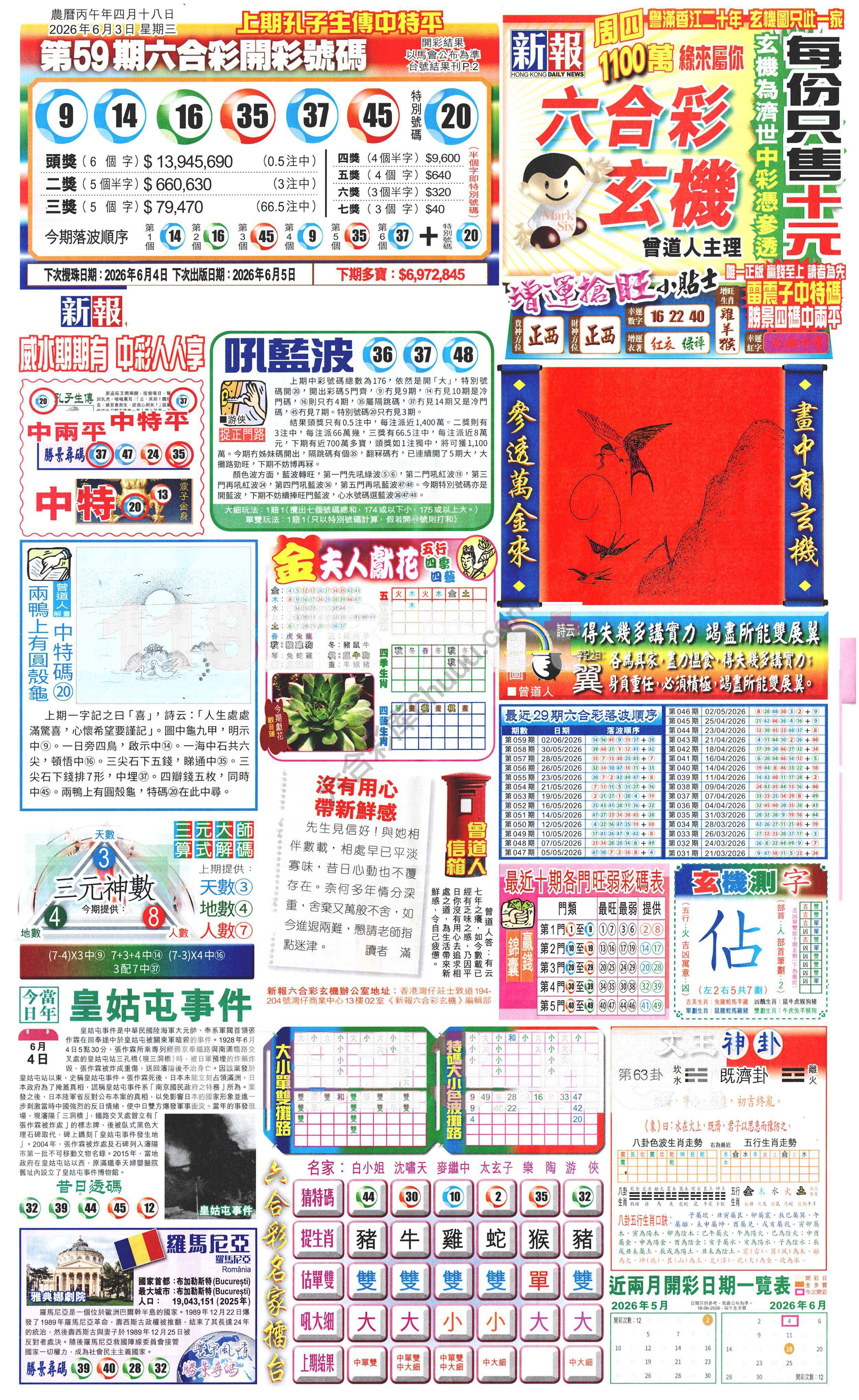 新报六合彩玄机