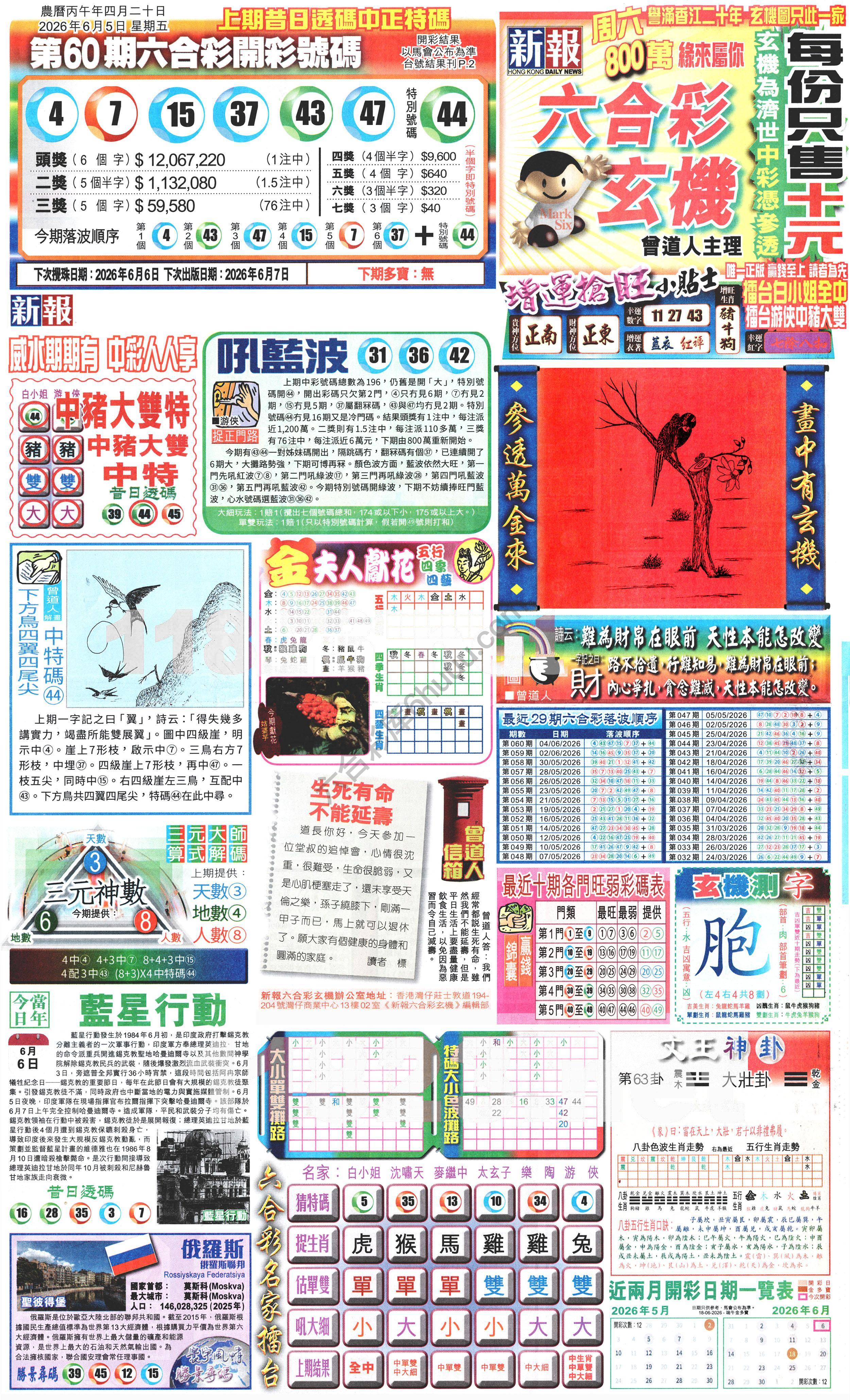 新报六合彩玄机