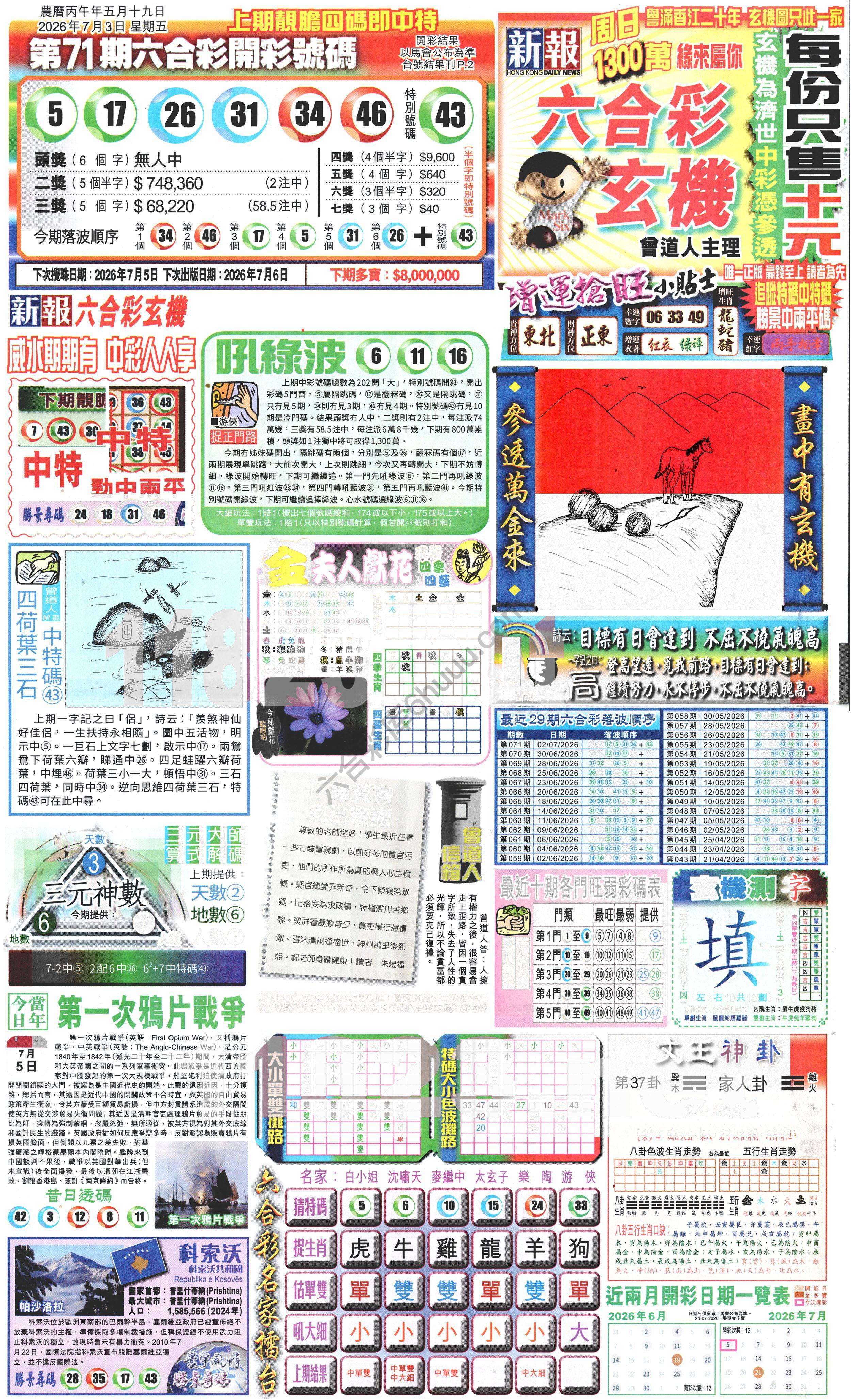 新报六合彩玄机