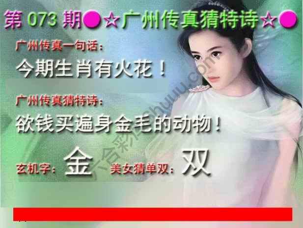 广州传真中特诗