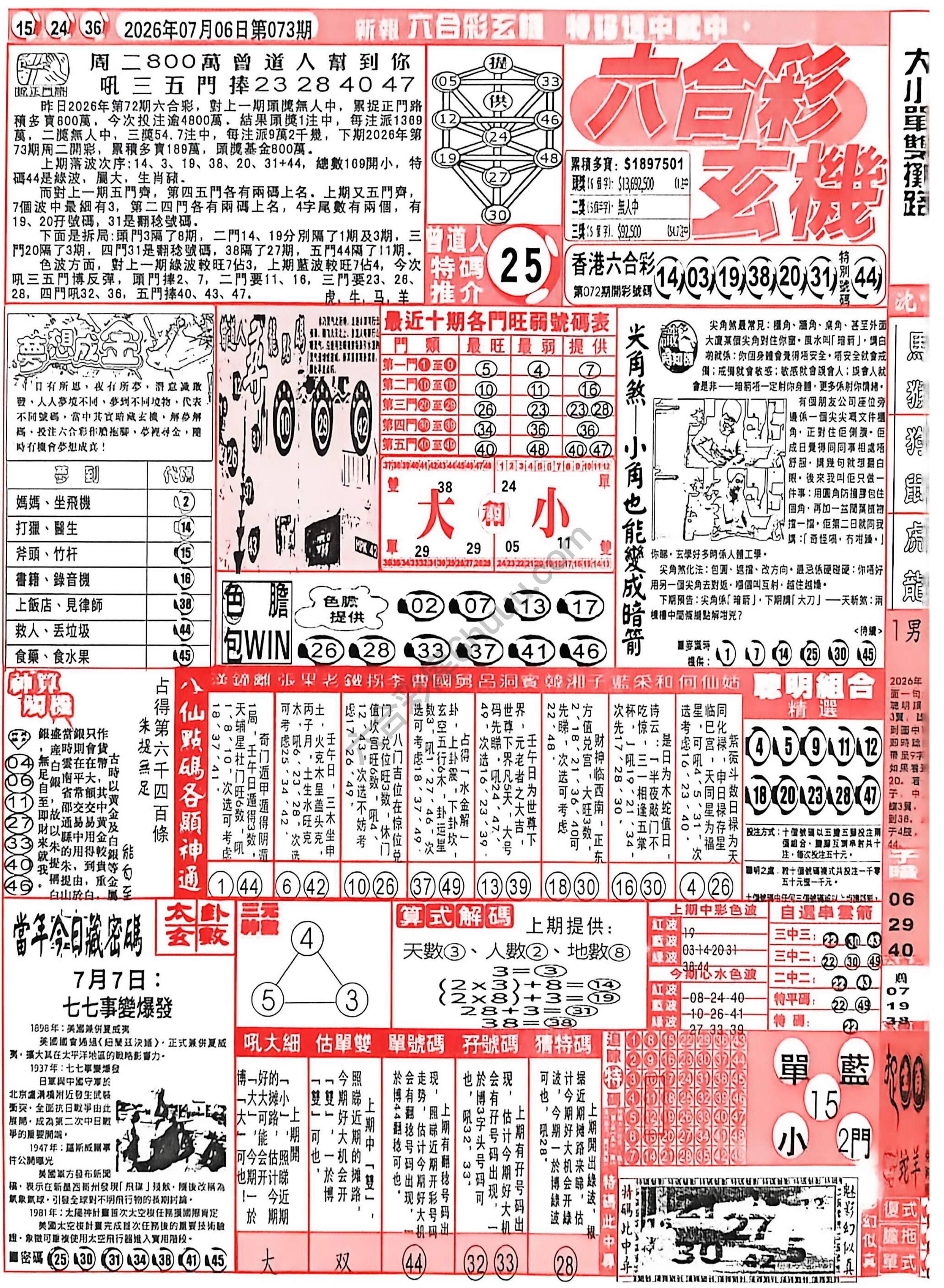 六合彩玄机