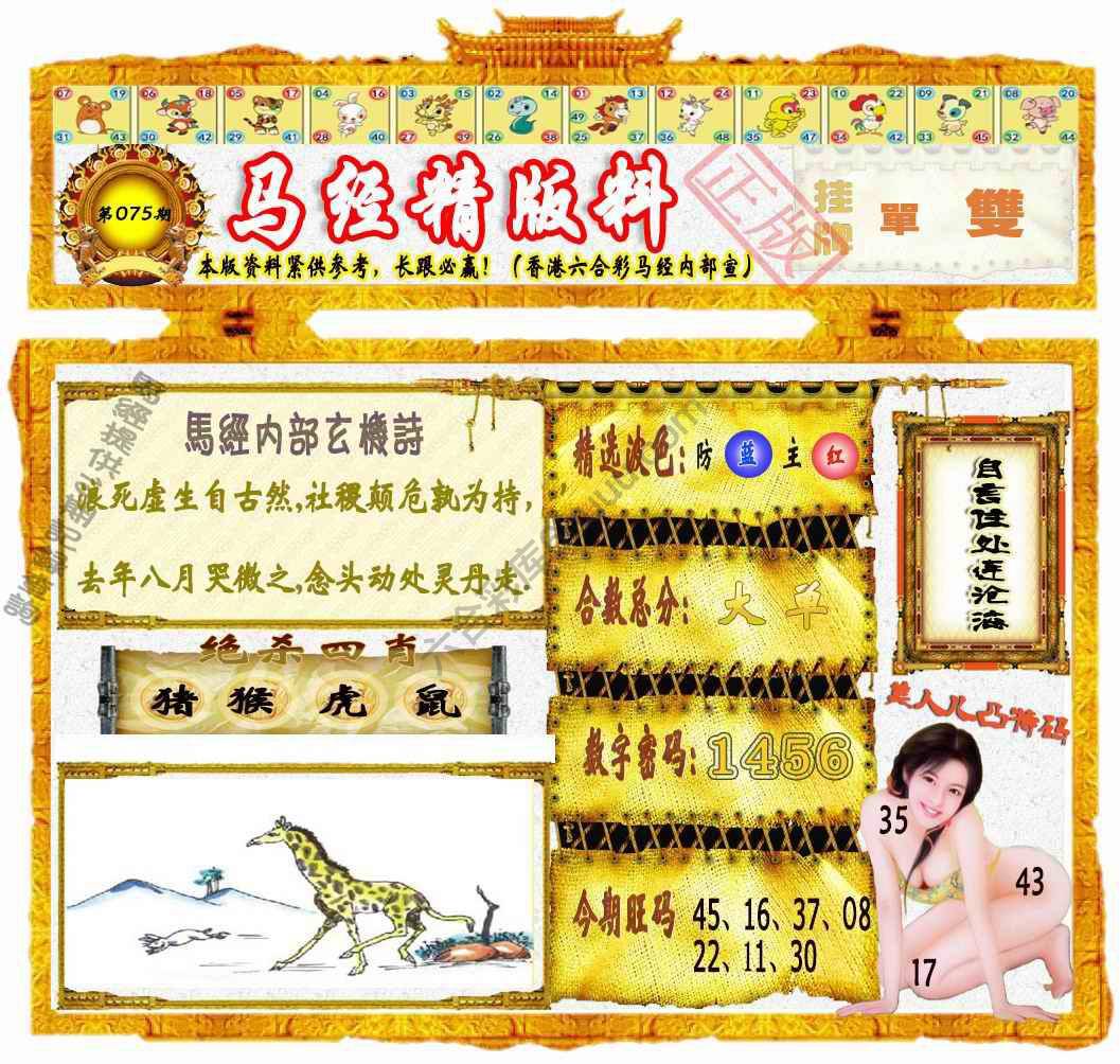 马经精版料