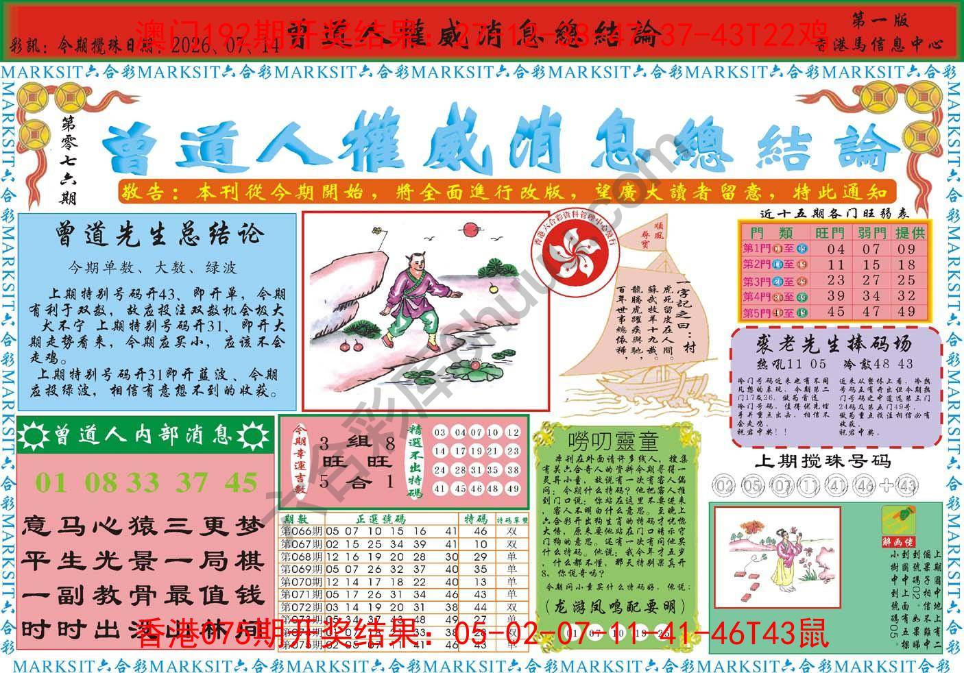 曾道人权威消息
