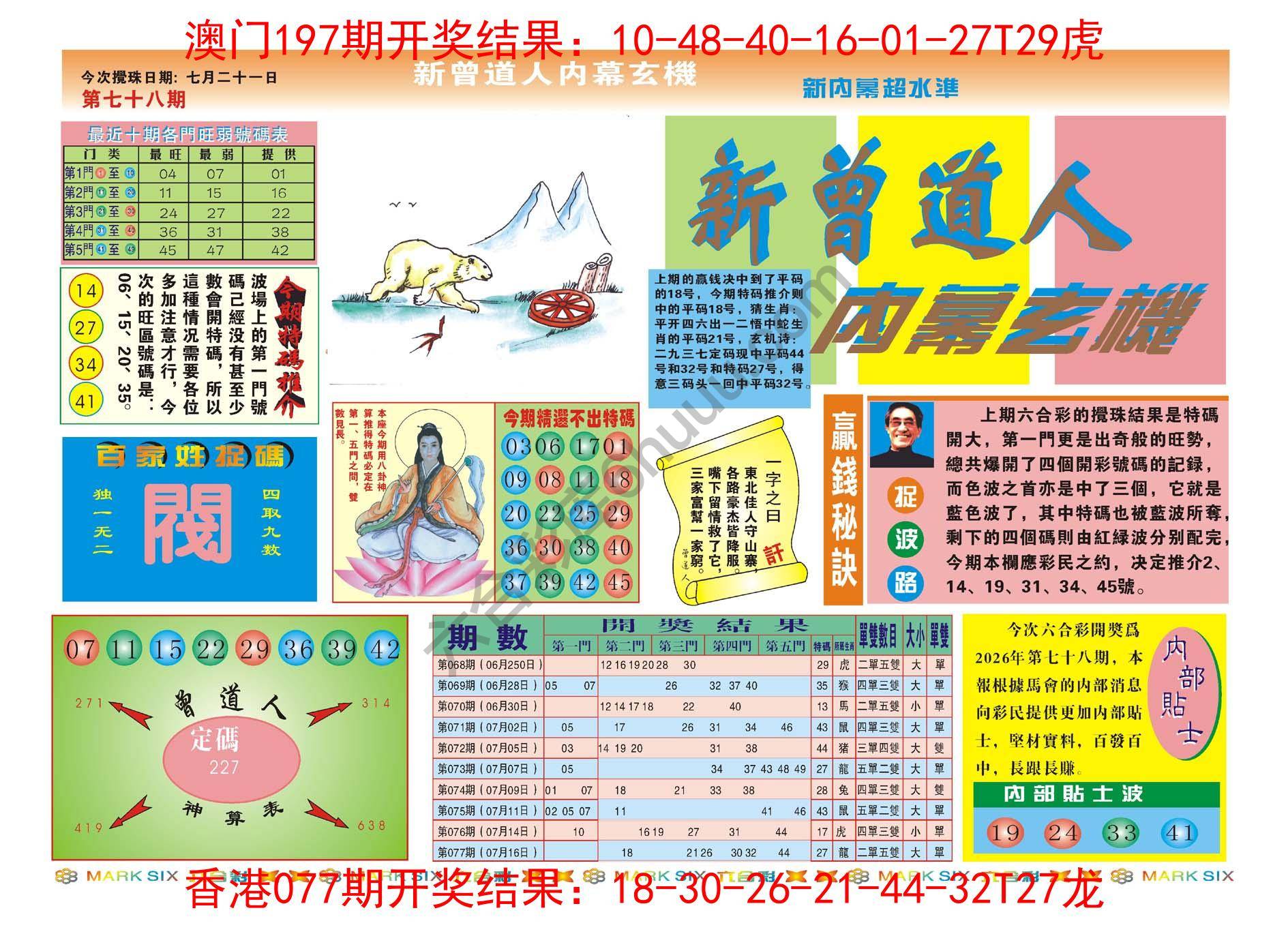 新曾道人内幕玄机
