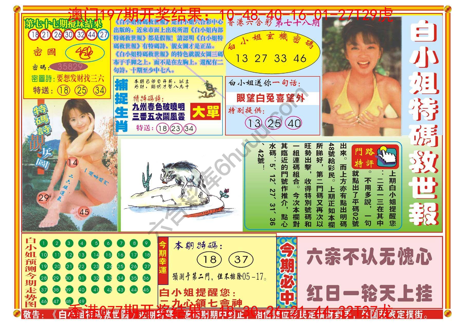 白小姐特码救世报