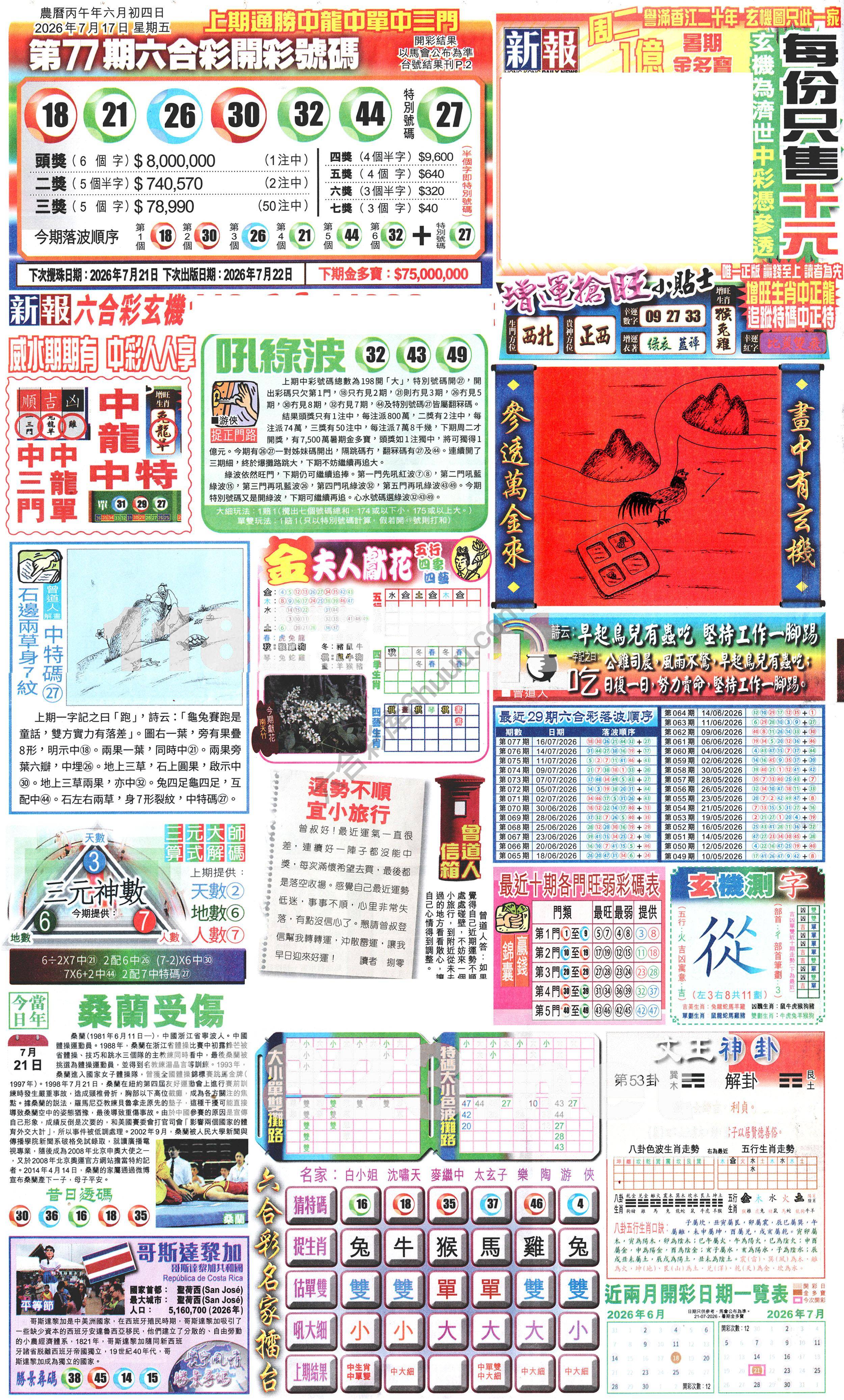 新报六合彩玄机