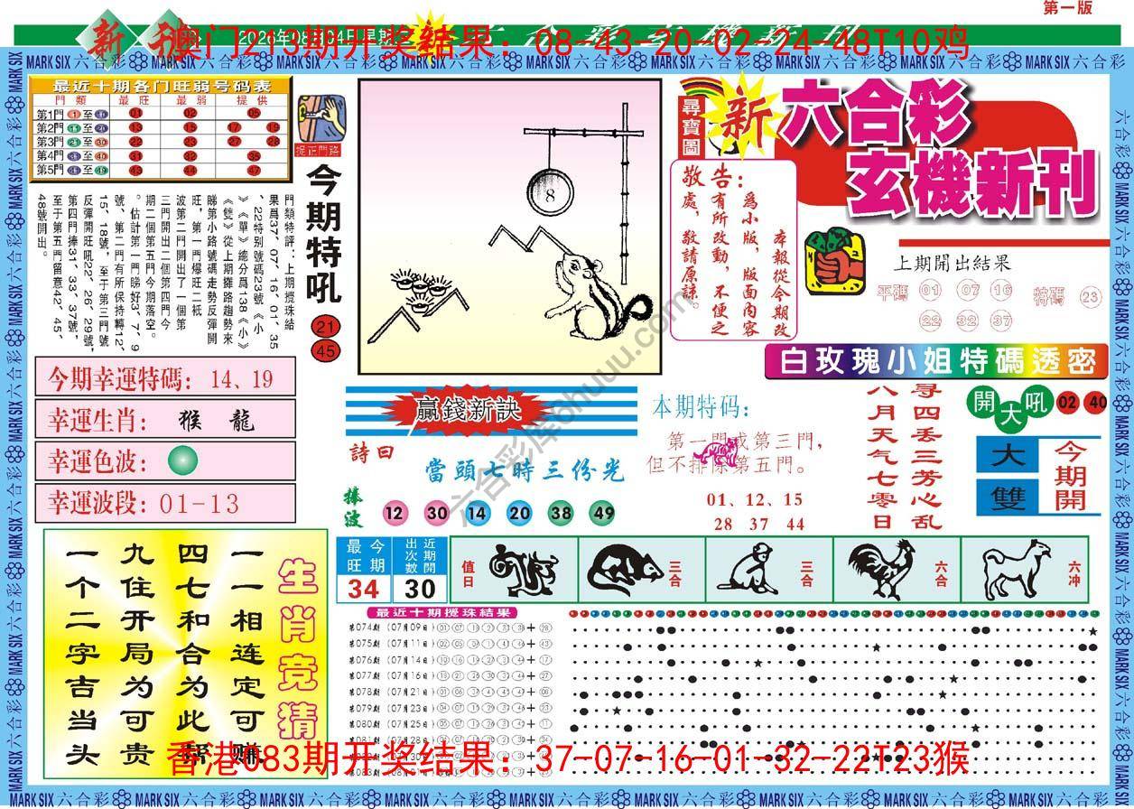 新六合彩特码新刊