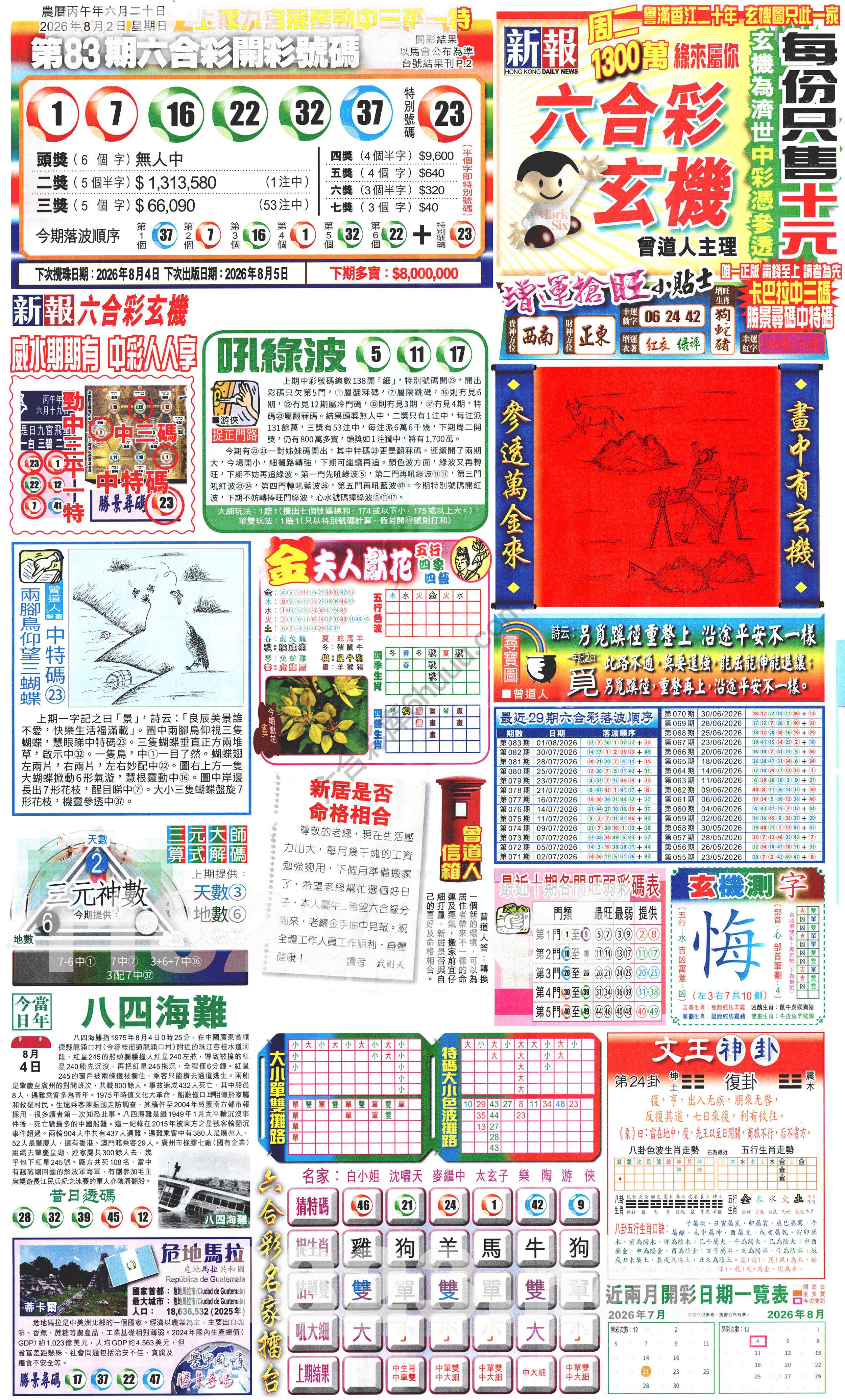 新报六合彩玄机