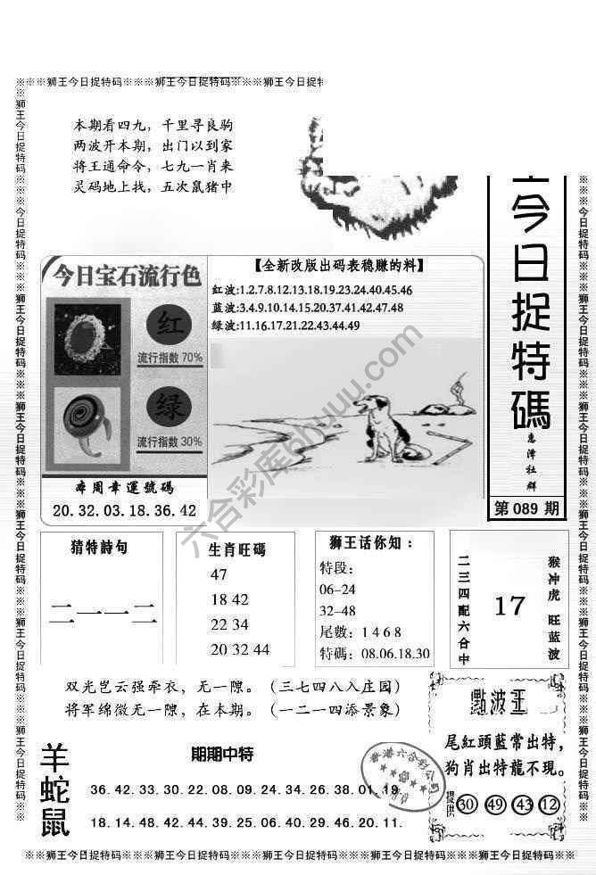 狮王今日抓特码
